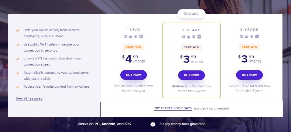 Avast VPN Pricing