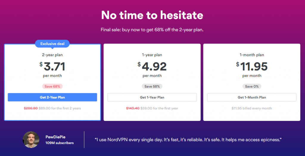 NordVPN Plans & Pricing